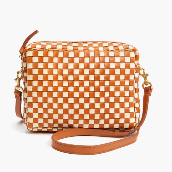 Clare V Midi Sac Natural and Cream Woven Checker New with Tag - Picture 3 of 8